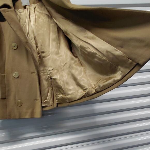 Fleurette Loro Piana Peacoat Jacket Womens Sz 4 Tan Lambswool Vintage 90s Y2K - Picture 4 of 12